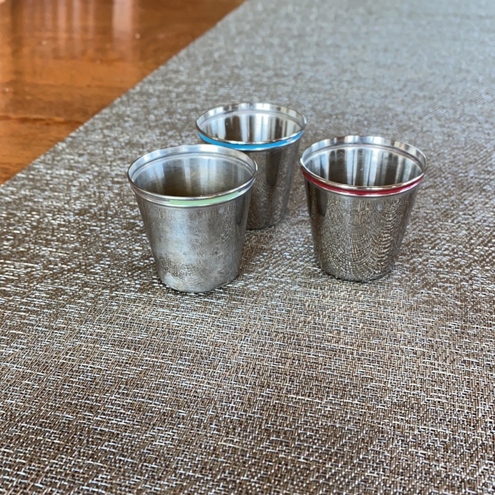 Vintage Metal Shot Glasses in Leather Rupp Case - Picture 6 of 12